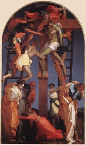 Deposizione dalla croce, anno 1521, tecnica ad olio su tavola, 375 x 196 cm., Pinacoteca e Museo Civico, Volterra.